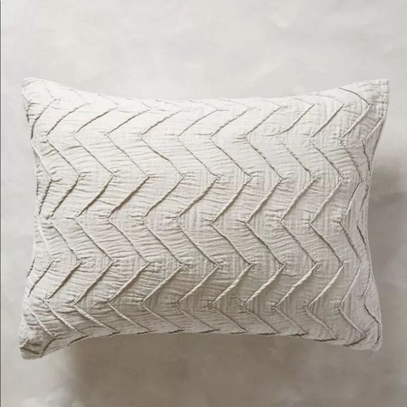 Anthropologie Textured 1 Euro Sham Light Gray - Picture 1 of 3